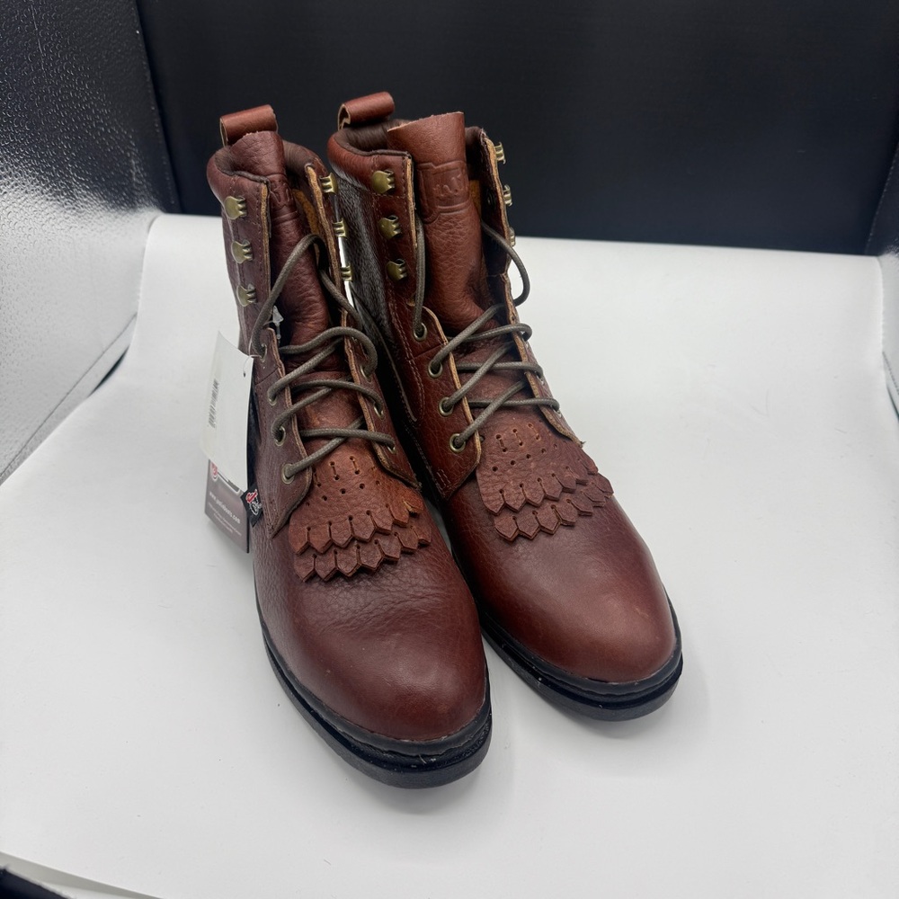 Justin’s Leather Dark Brown Roper Paddock George Strait Boots NWT